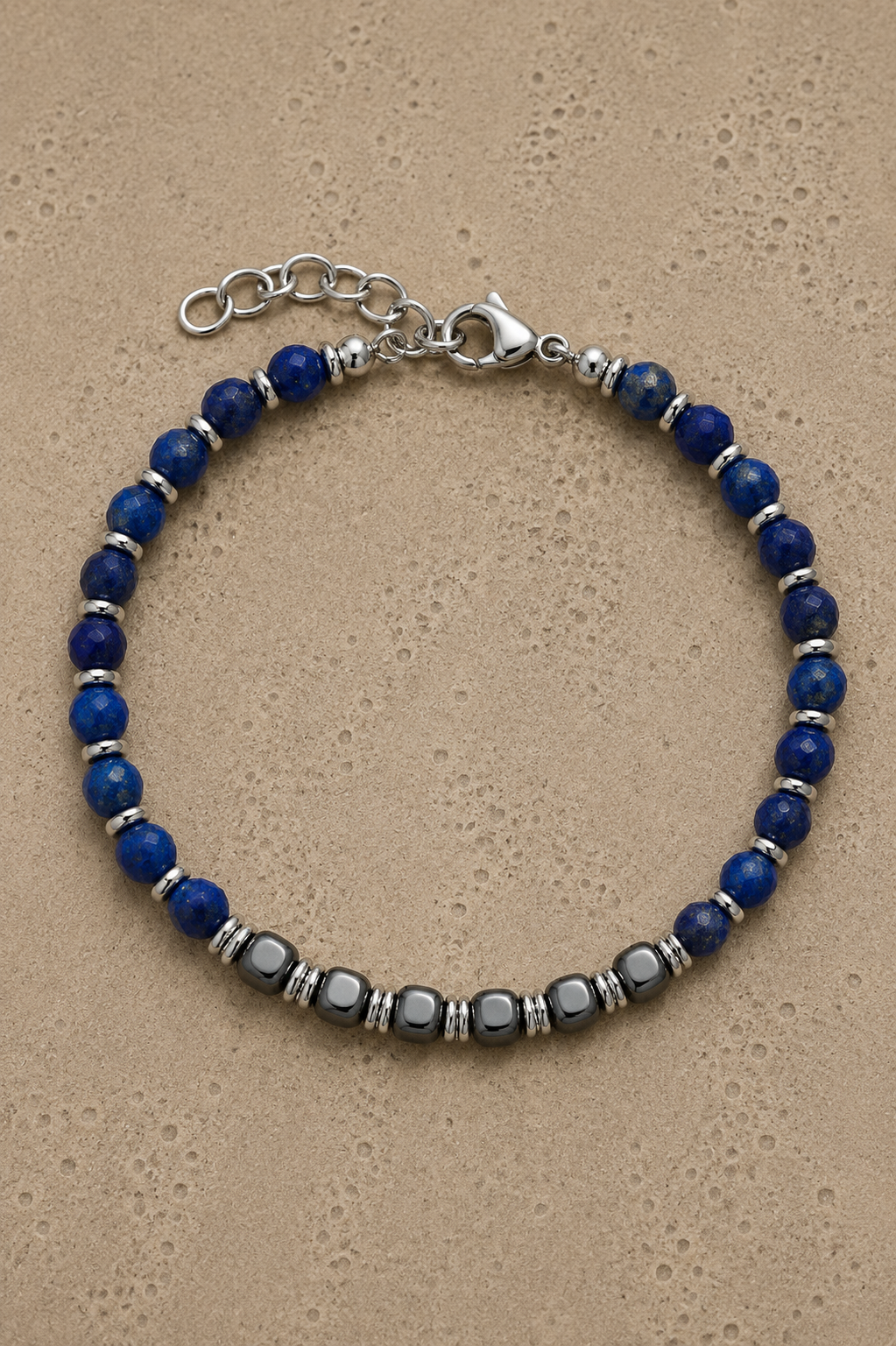 Bracelet perles bleu / argent