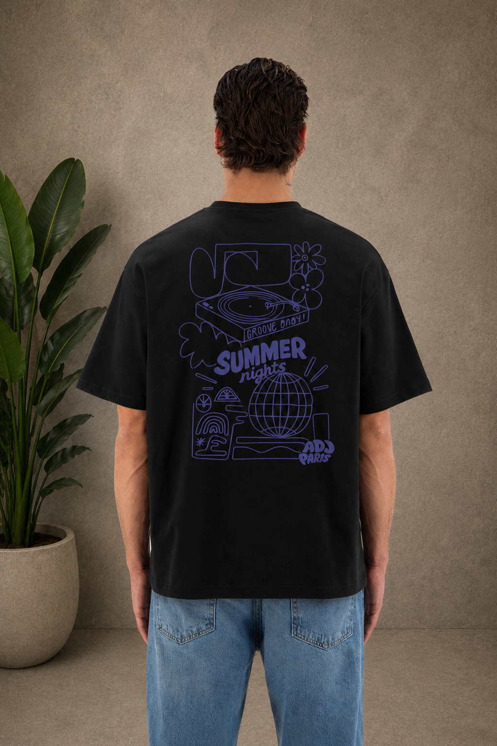 T-Shirt Summer Night noir