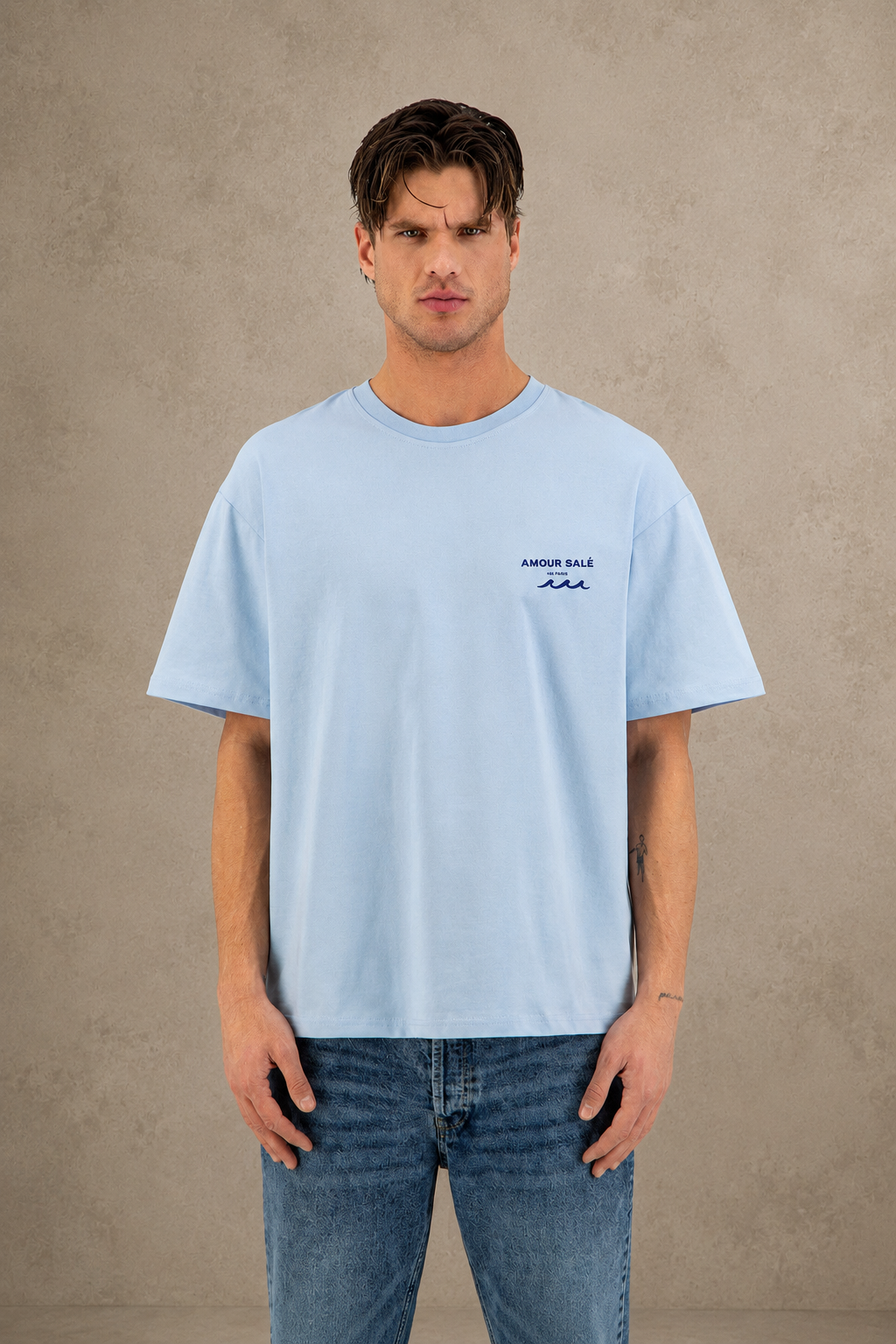T-Shirt l’amour à la mer bleu