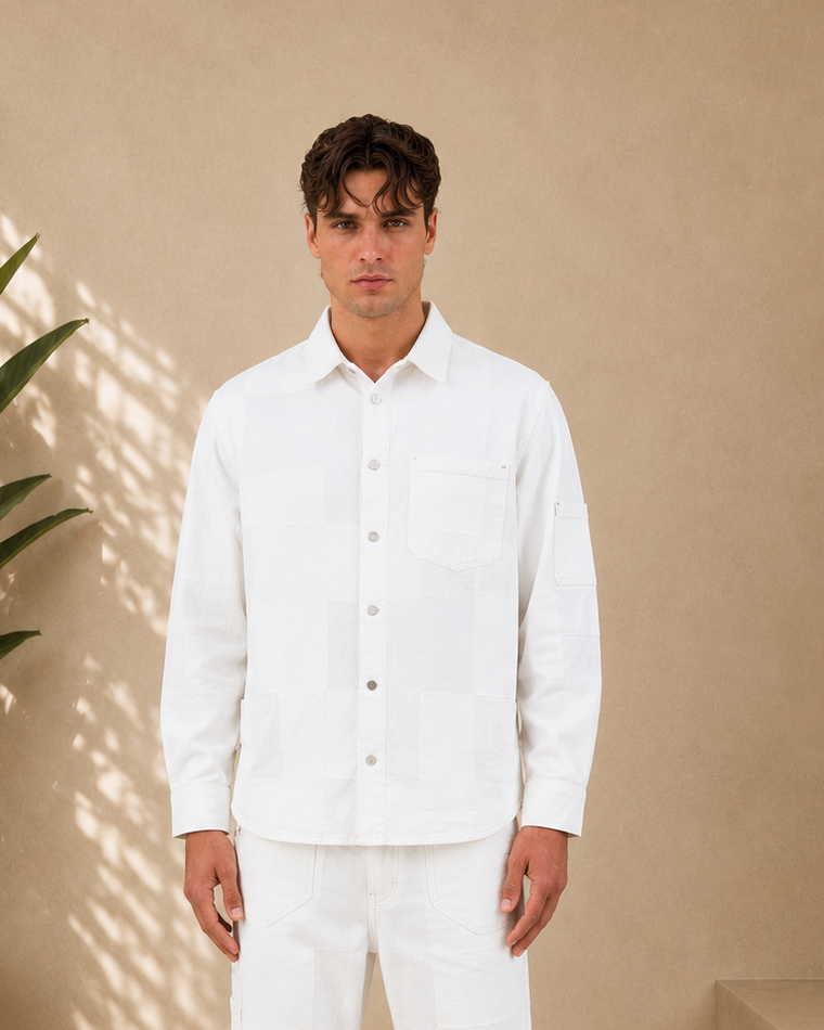 Veste jean London blanche