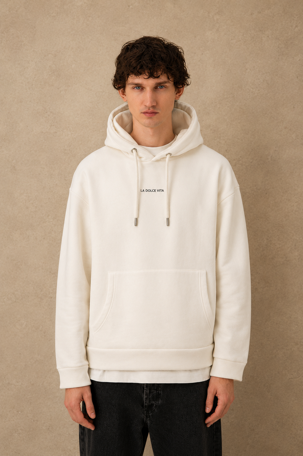 Sweat capuche blanc Dolce Vita