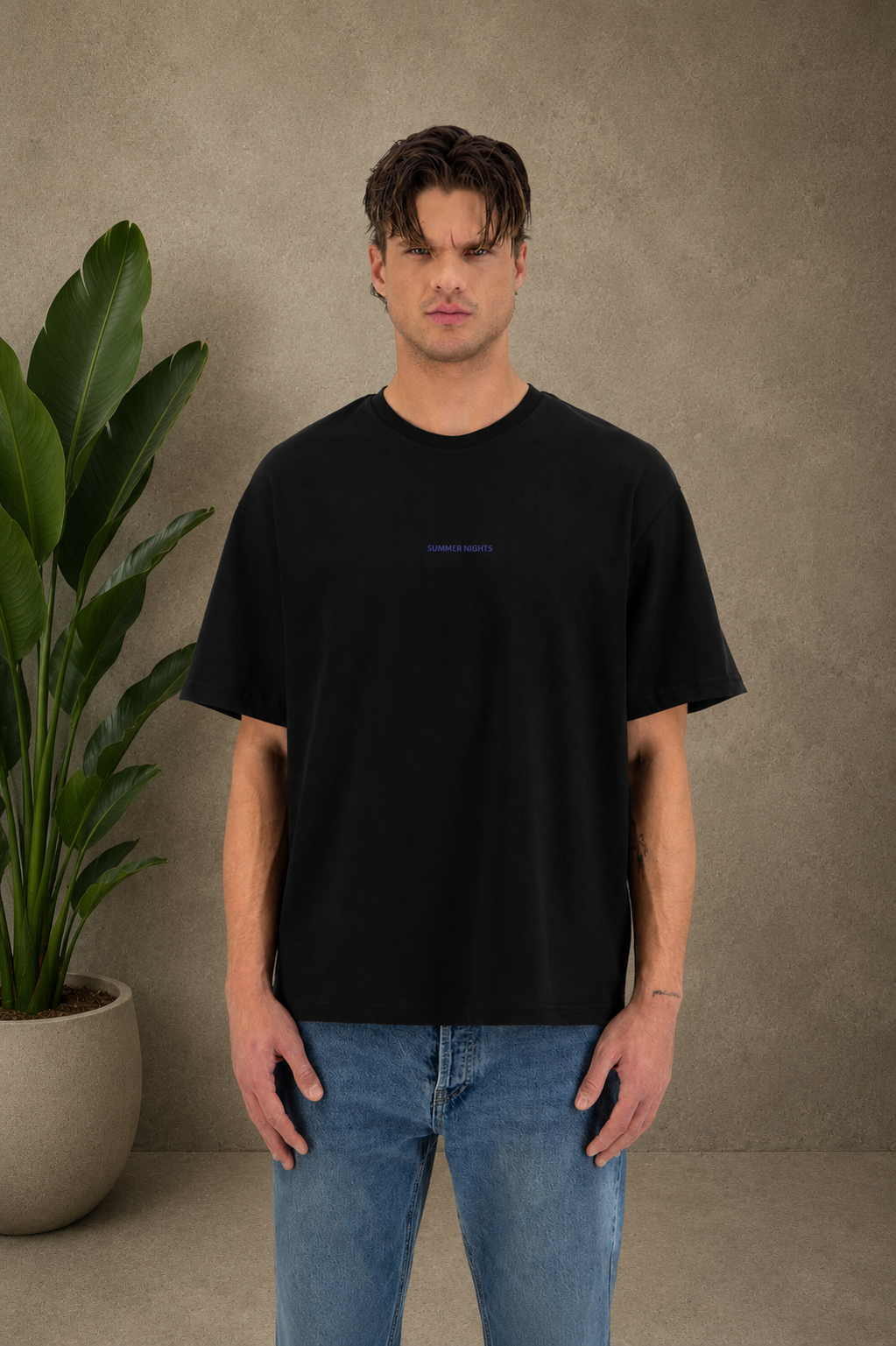 T-Shirt Summer Night noir
