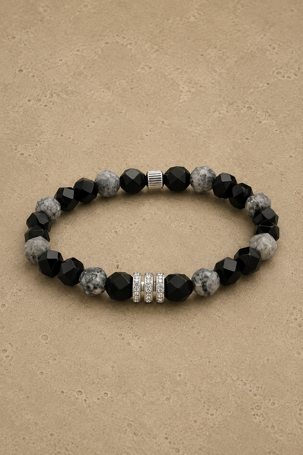 Bracelet perles noir / gris 324OP96