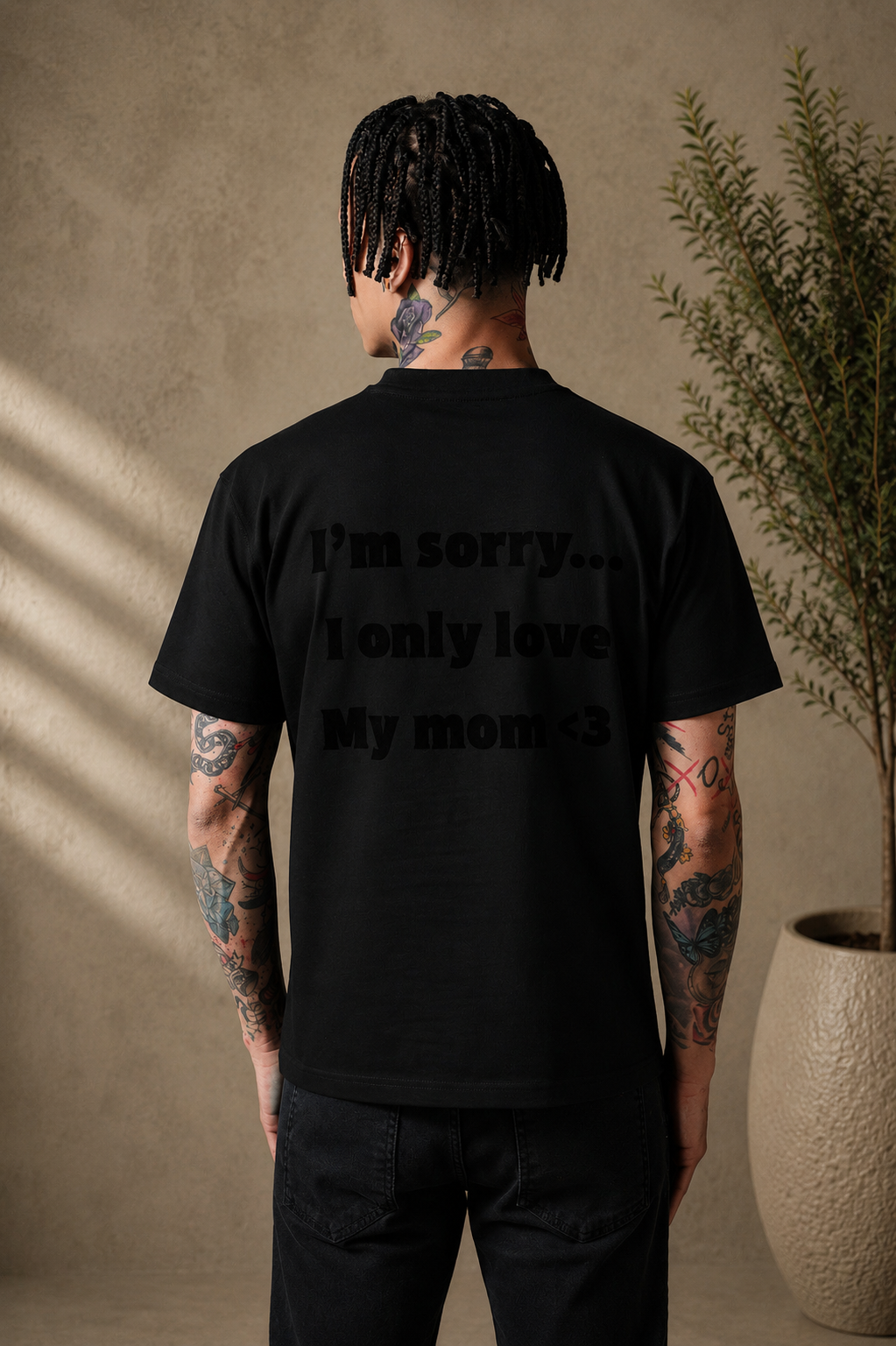 T-Shirt Love Mom noir