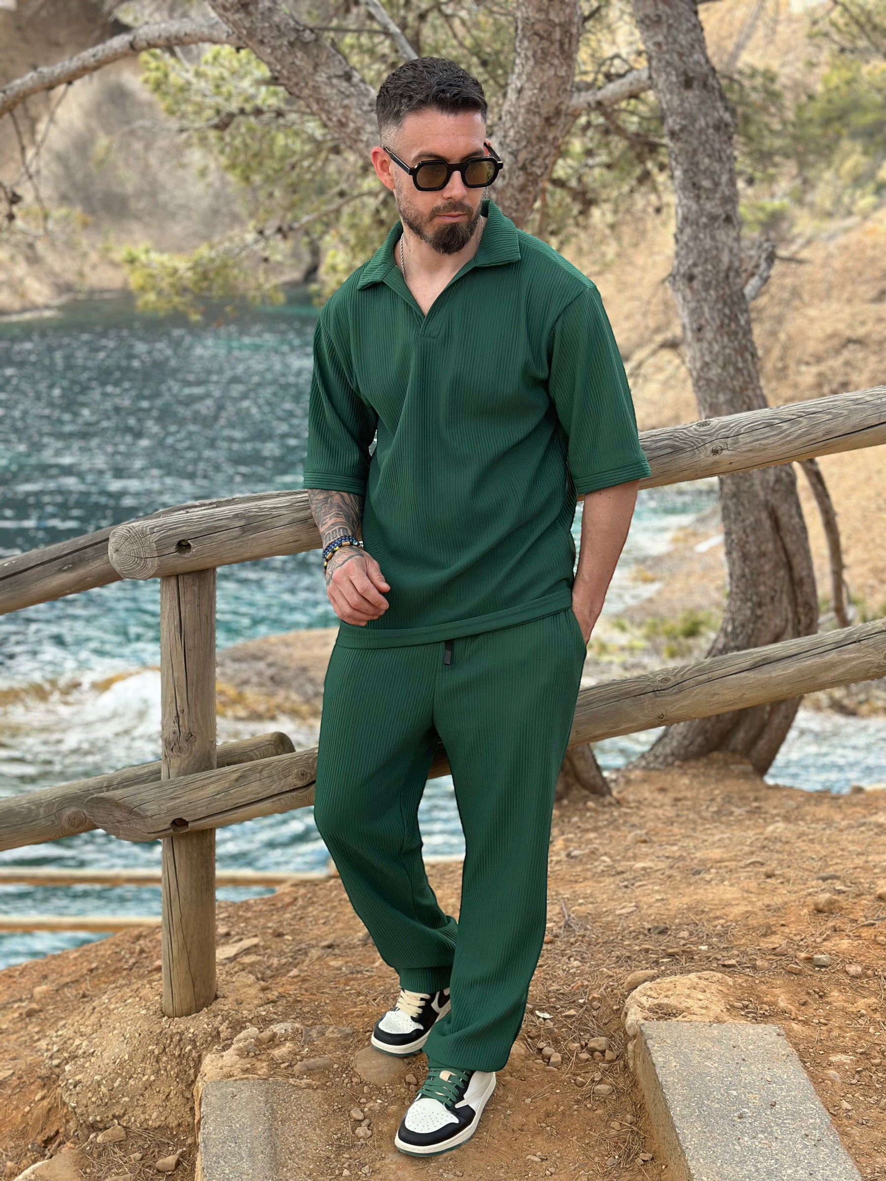 Ensemble Paolo vert polo + pantalon - Stayin