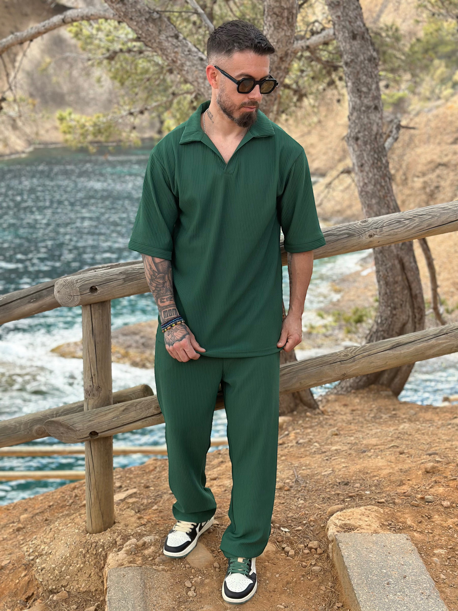 Ensemble Paolo vert polo + pantalon - Stayin