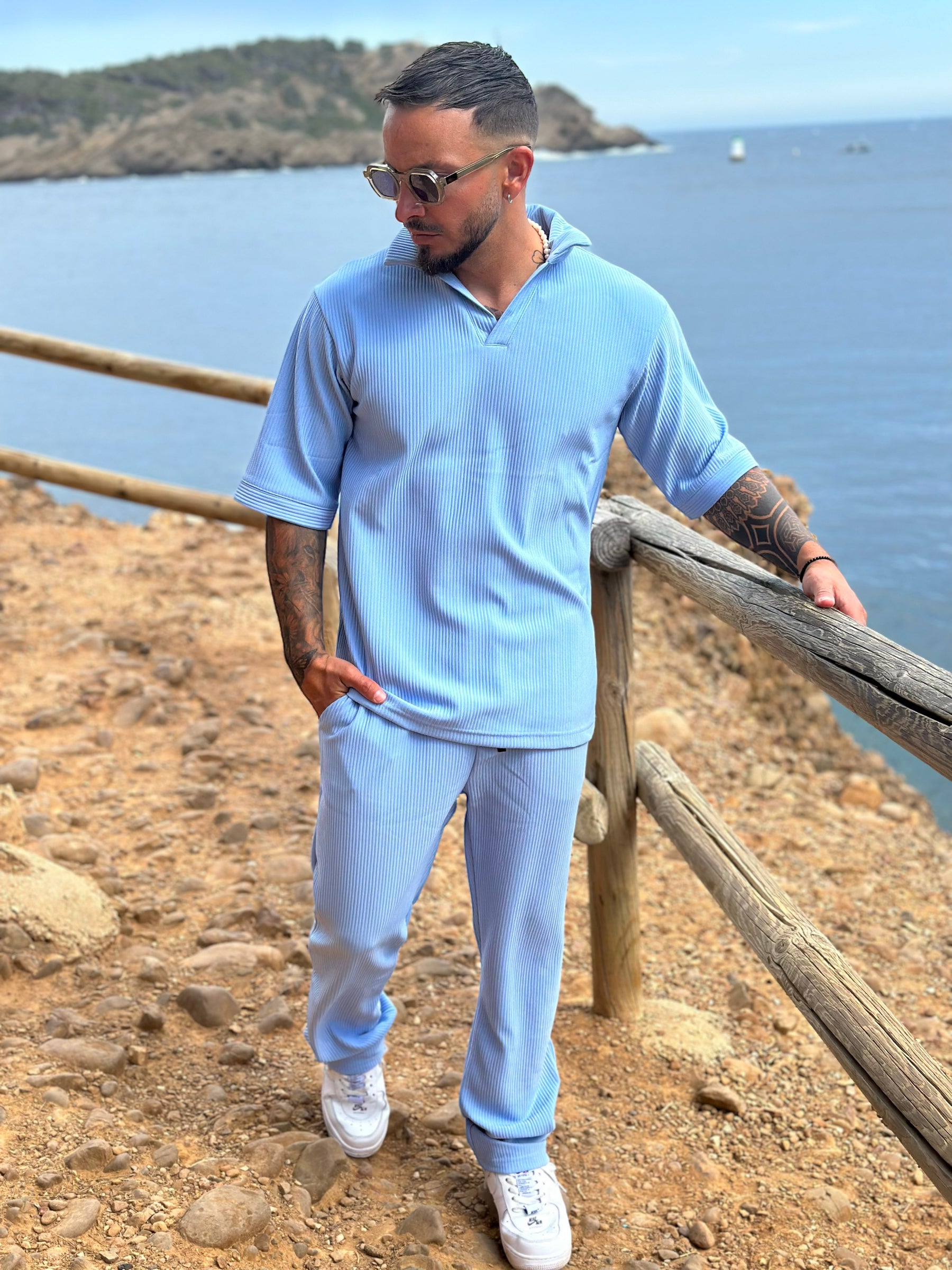 Ensemble Paolo bleu ciel polo + pantalon - Stayin