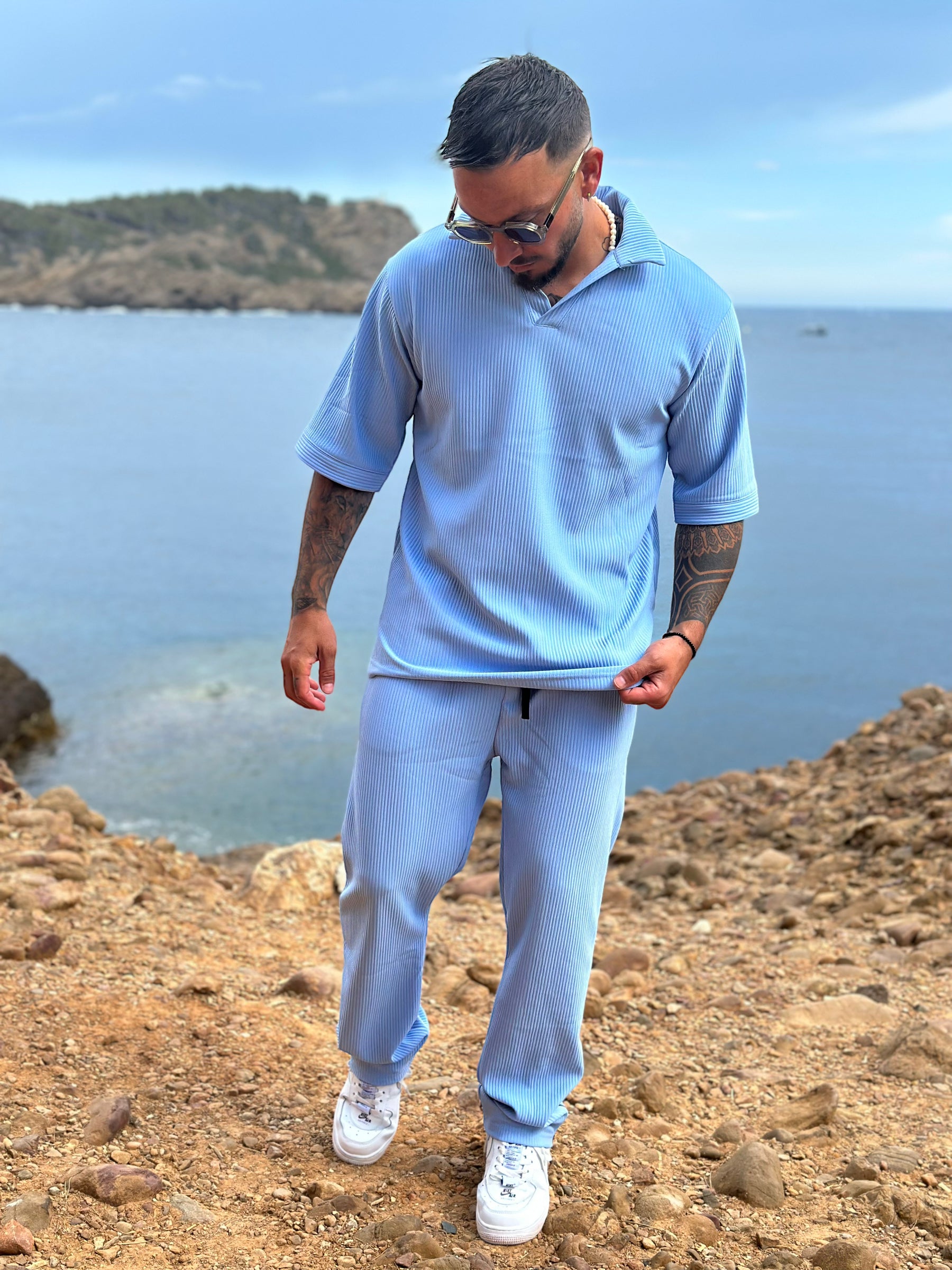 Ensemble Paolo bleu ciel polo + pantalon - Stayin