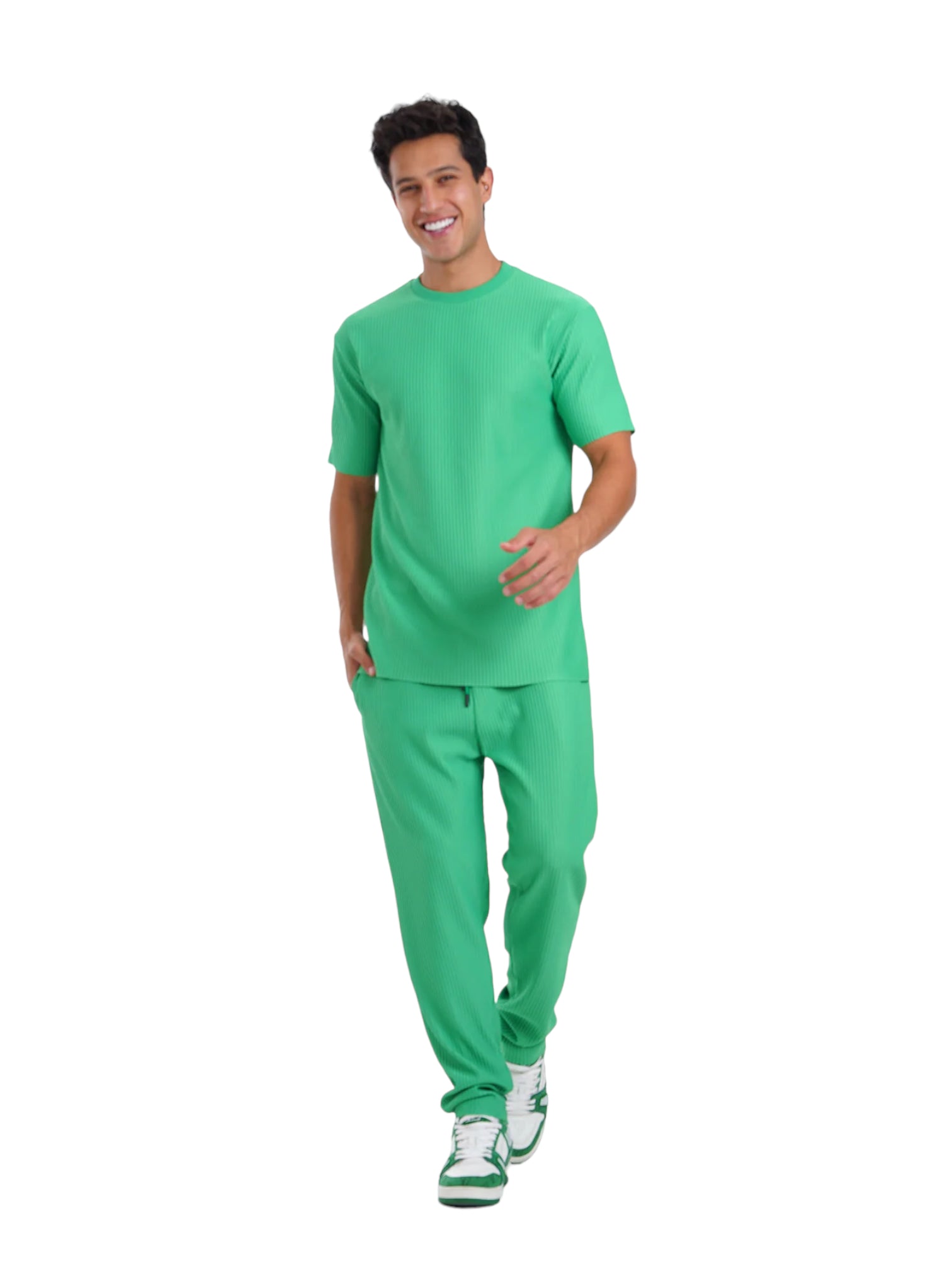 Ensemble pablo plissé vert pantalon + t-shirt - Stayin