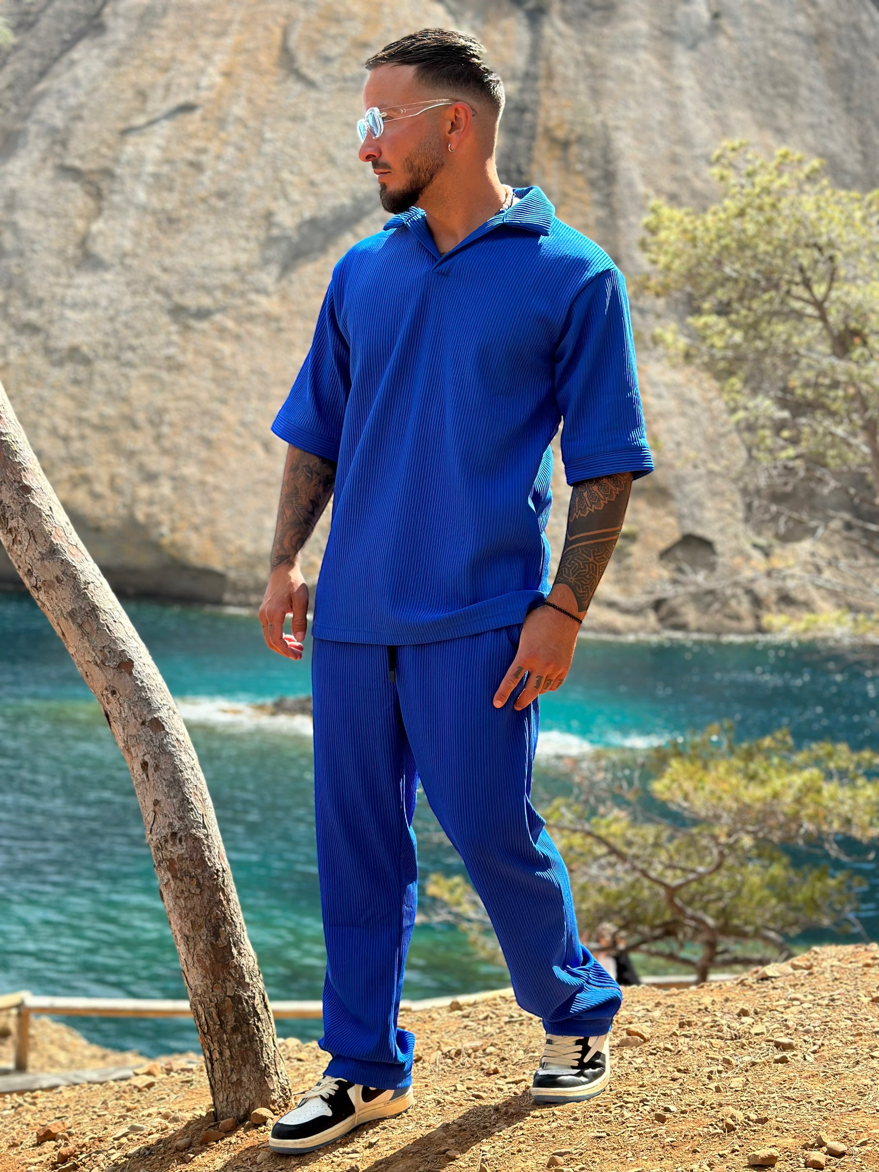 Ensemble Paolo bleu roi polo + pantalon - Stayin