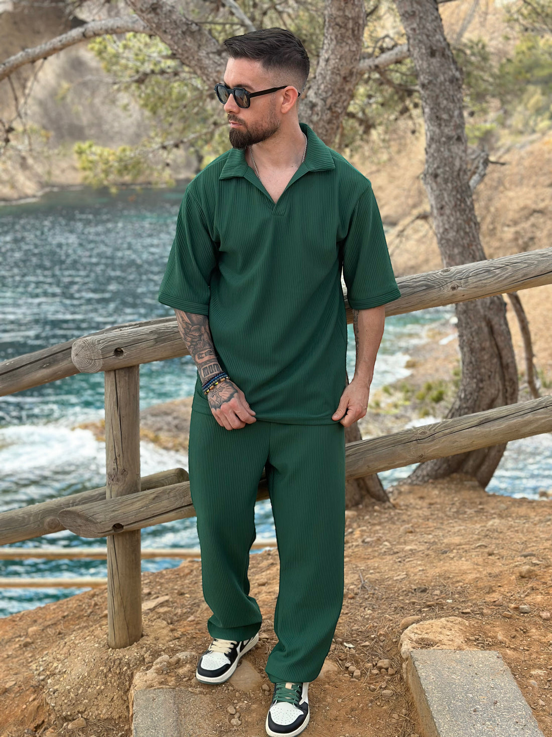Ensemble Paolo vert polo + pantalon - Stayin