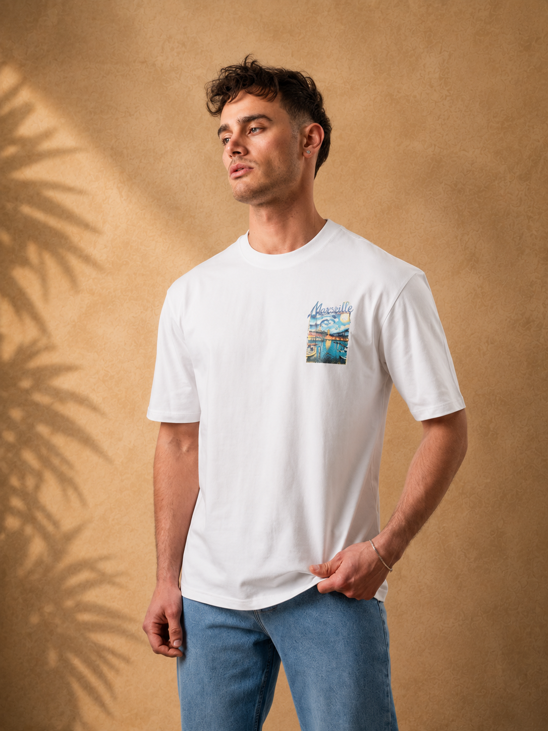 T-shirt tableau Marseille blanc