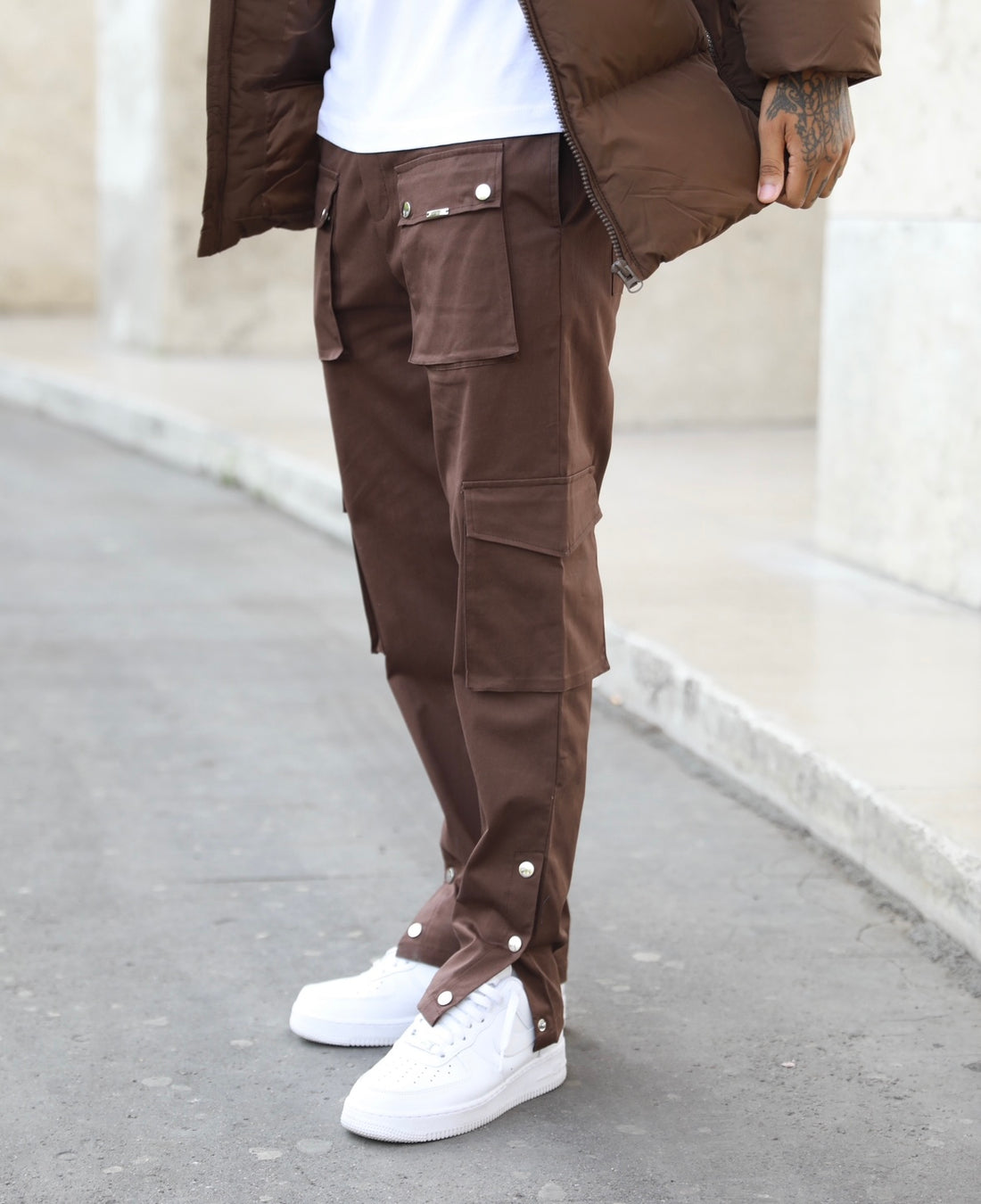 Pantalon Cargo Sydney 3 boutons Marron - Stayin
