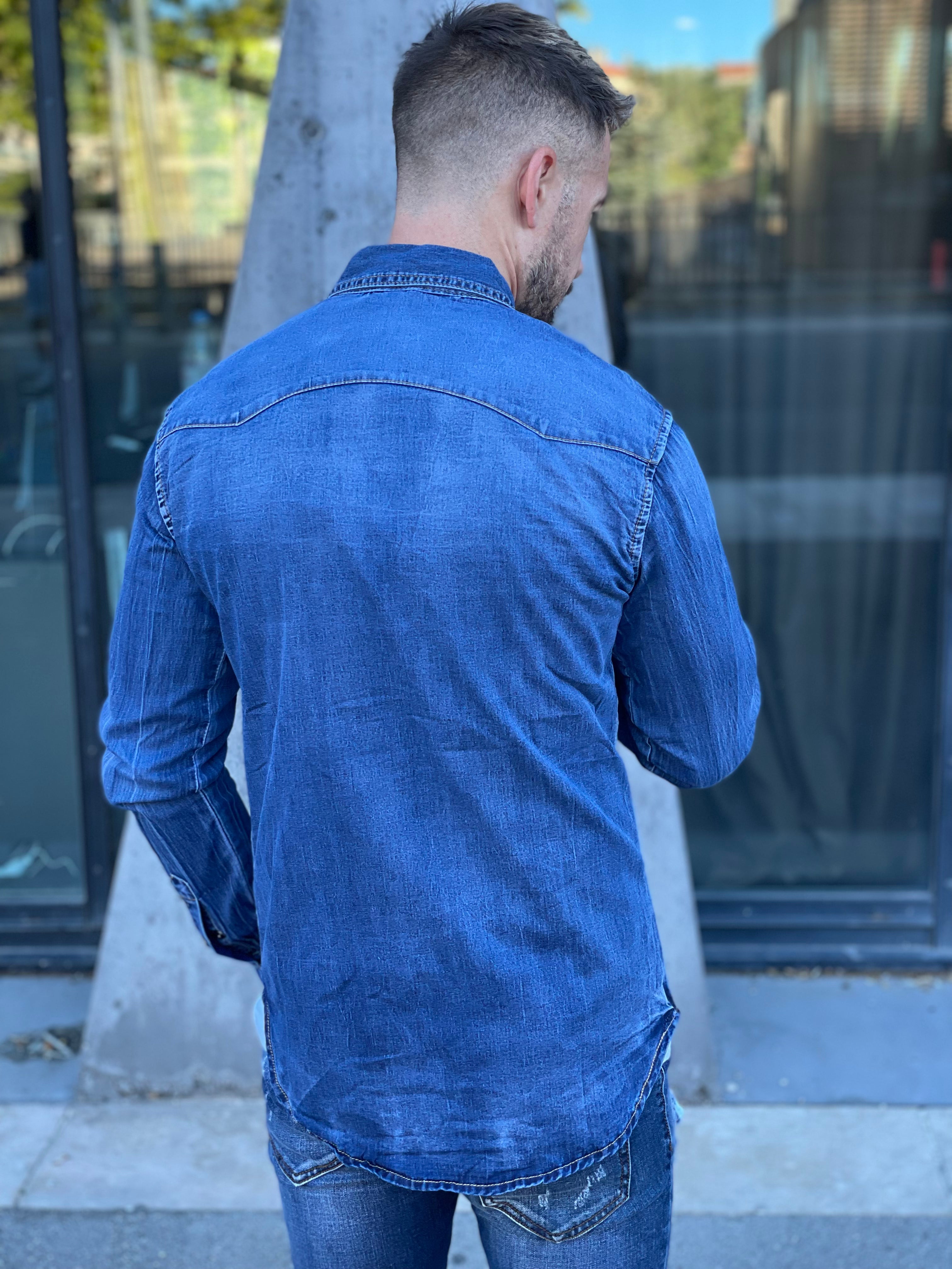 Frilivin - Chemise en jean bleu #CA-004 - Stayin