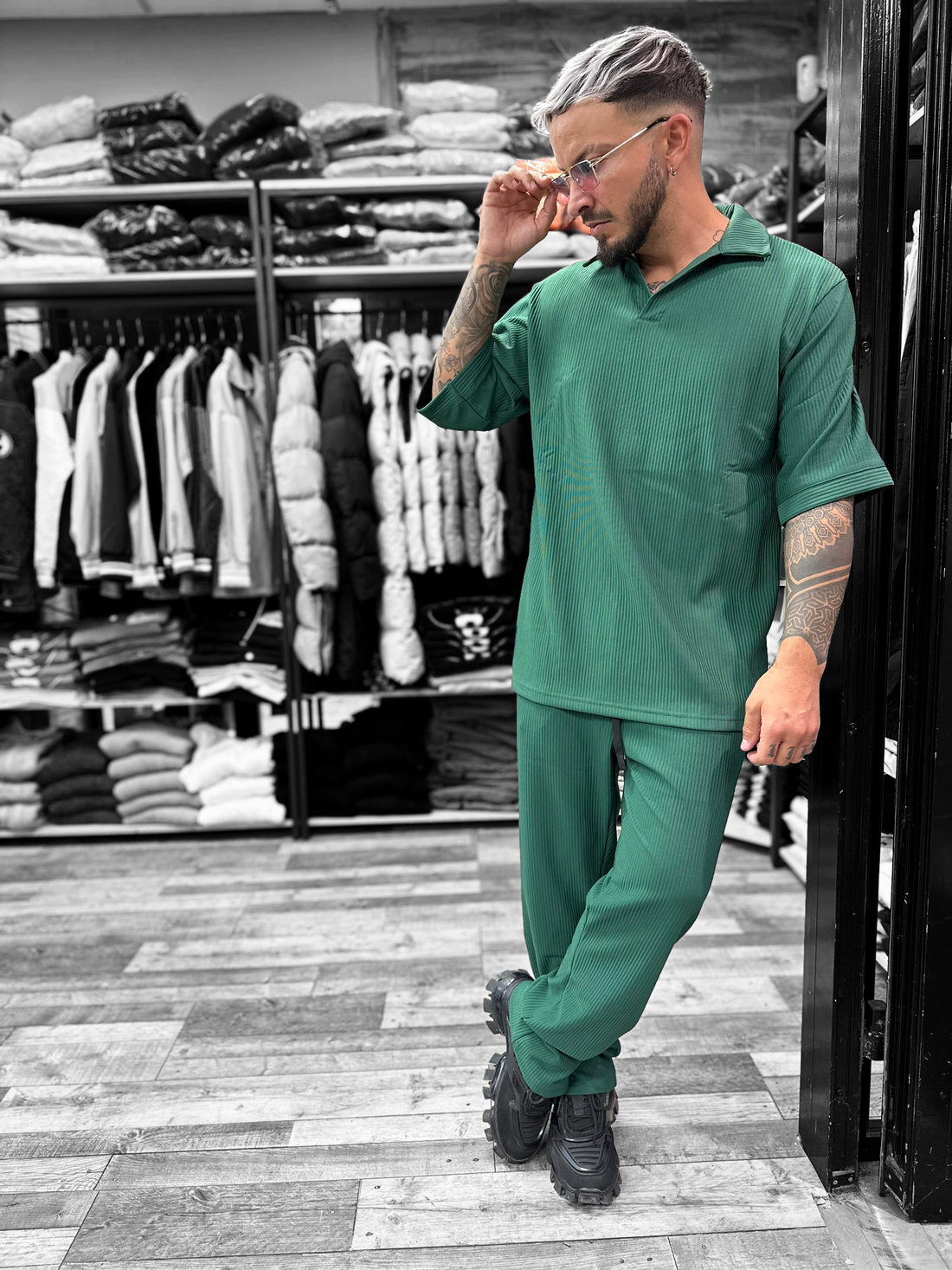 Ensemble Paolo vert polo + pantalon - Stayin
