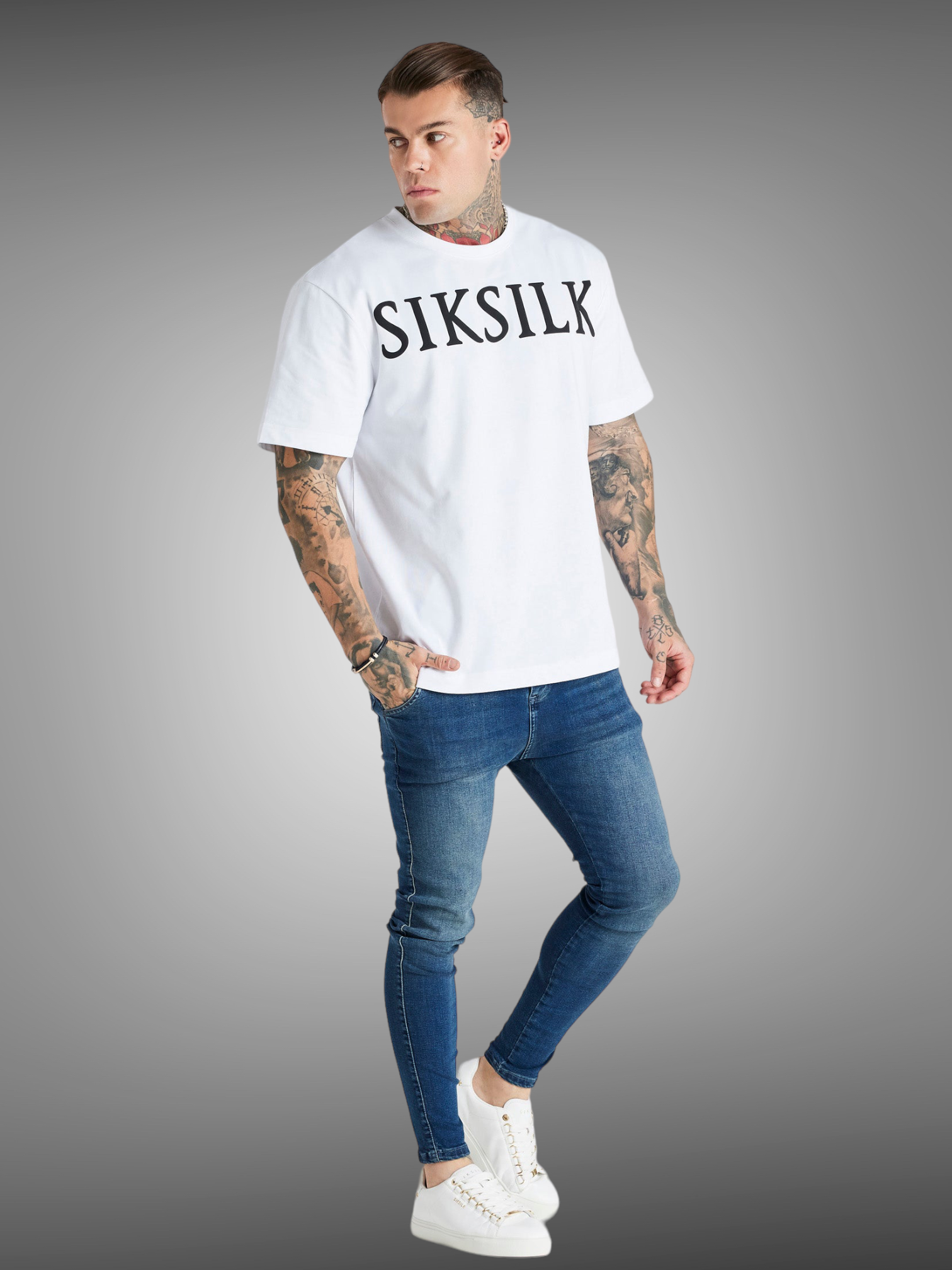 SikSilk - Blue Washed Skinny Jean - Stayin