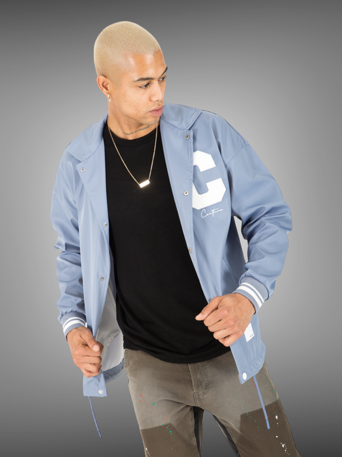 Veste Couture bleu gris pétrole - Stayin