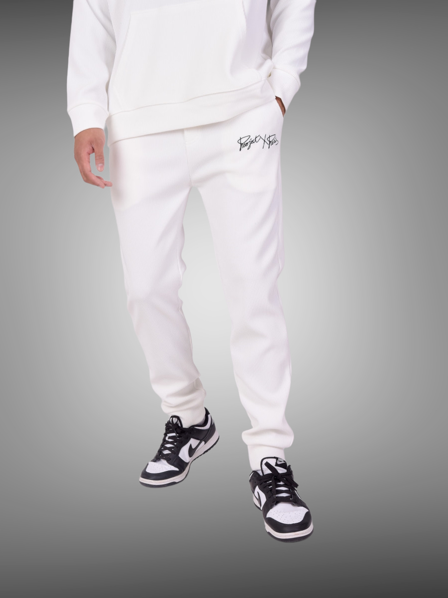 Project X Paris - Bas de jogging cotelé simple broderie blanc - Stayin
