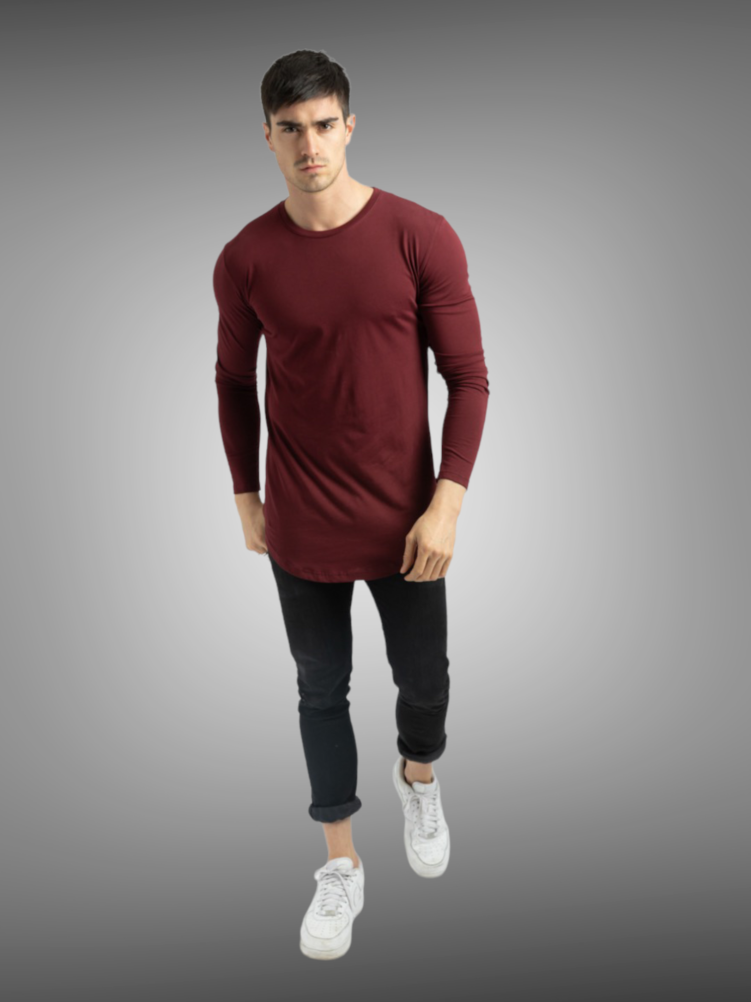 Frilivin - T-shirt manche longue bordeaux - Stayin