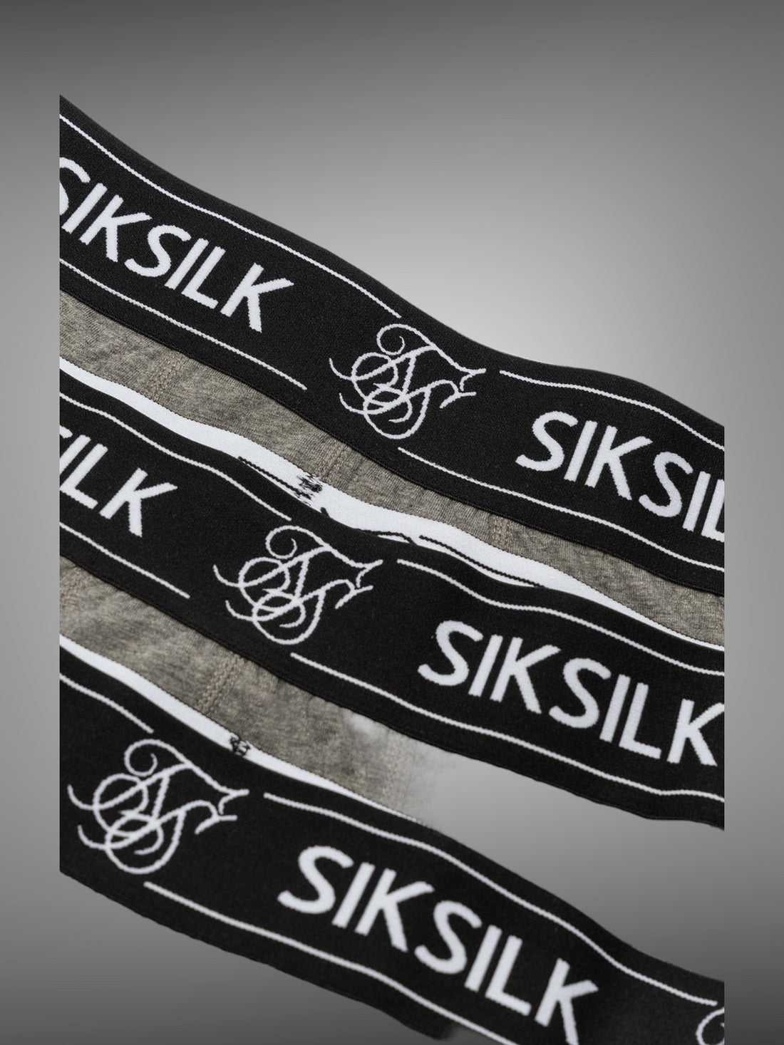 SikSilk - Grey Pack Of 3 Boxers - Stayin