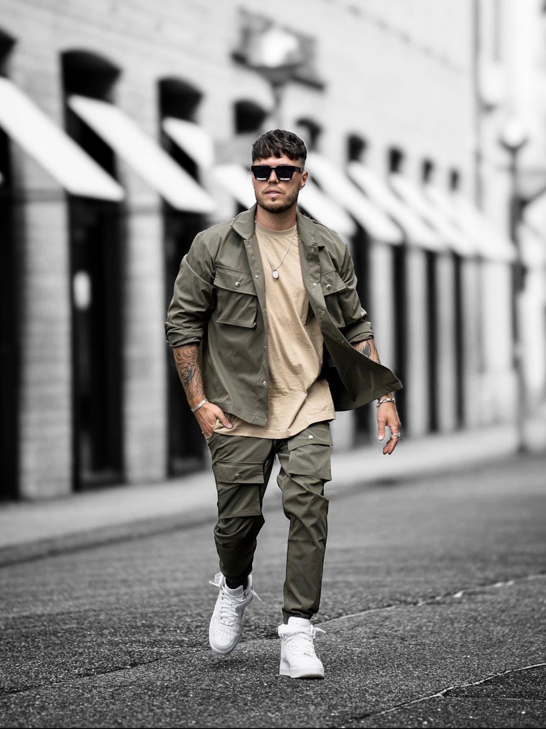 Veste cargo kaki Stayin