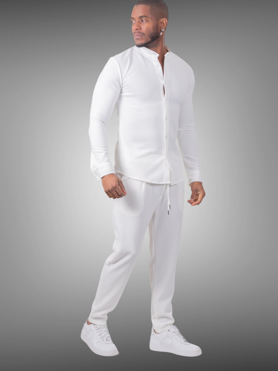Uniplay - Chemise Lounge blanche texturé - Stayin