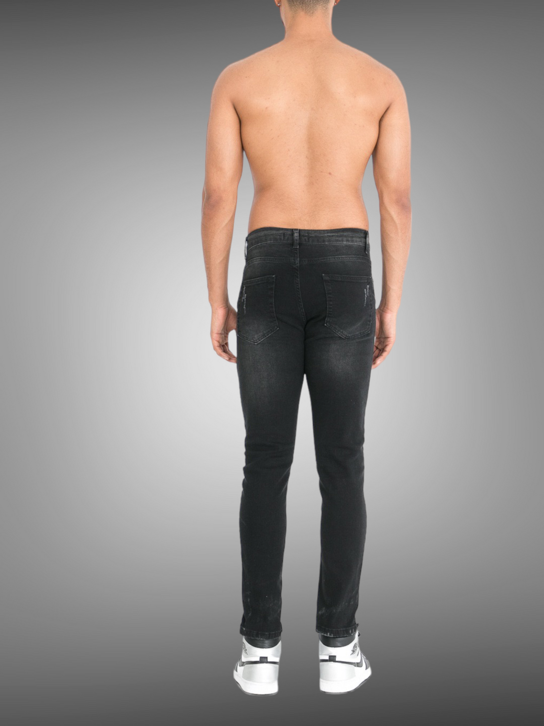 IKAO - Jean slim noir peinture - Stayin