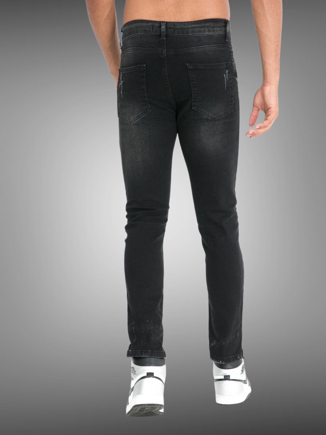 IKAO - Jean slim noir peinture - Stayin