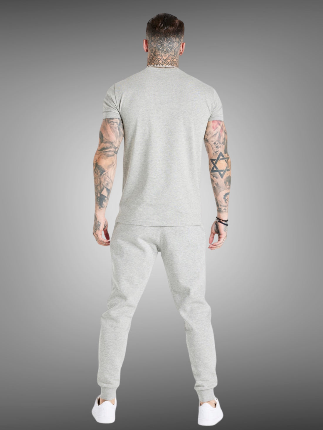 Siksilk - Grey Marl Essential Muscle Fit T-Shirt - Stayin