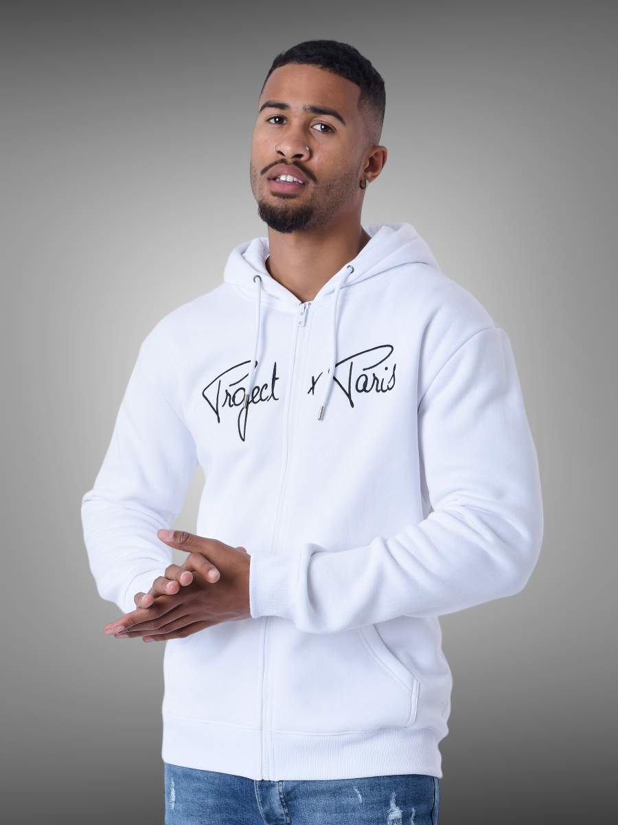 Project X Paris - Veste zippé capuche broderie signature blanche - Stayin