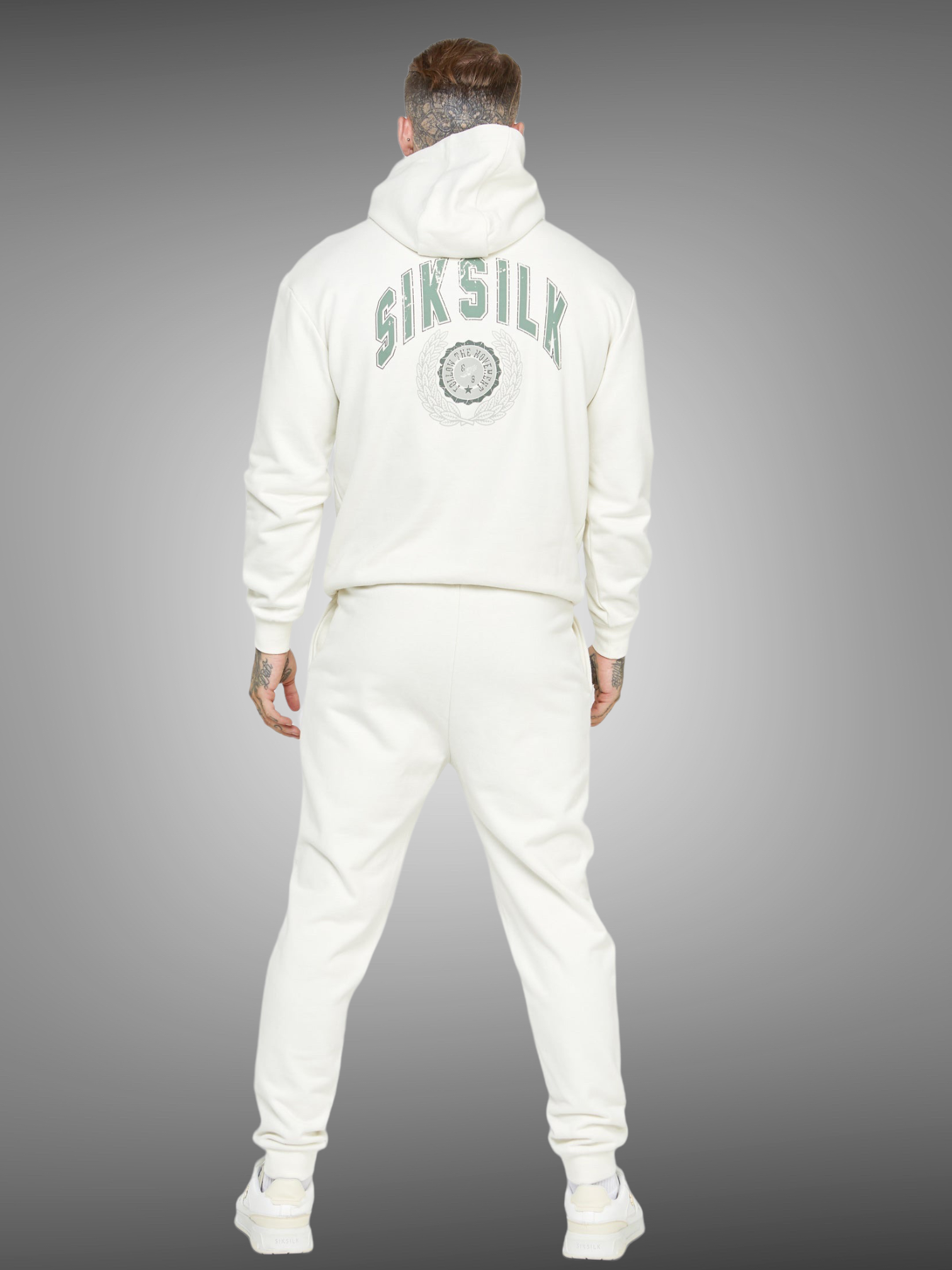 SikSilk Ecru Varsity Hoodie - Stayin