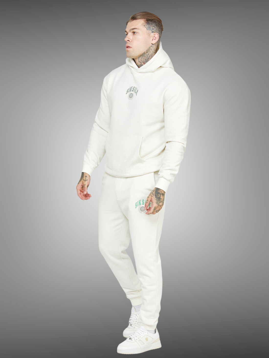 SikSilk Ecru Varsity Hoodie - Stayin