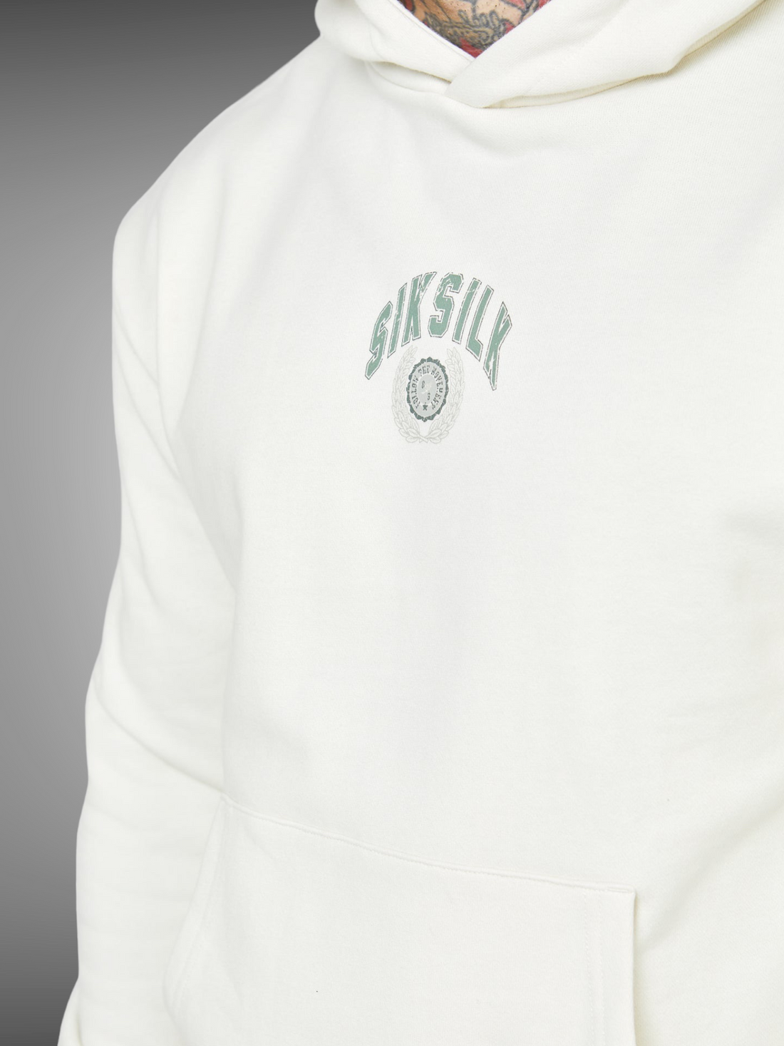 SikSilk Ecru Varsity Hoodie - Stayin