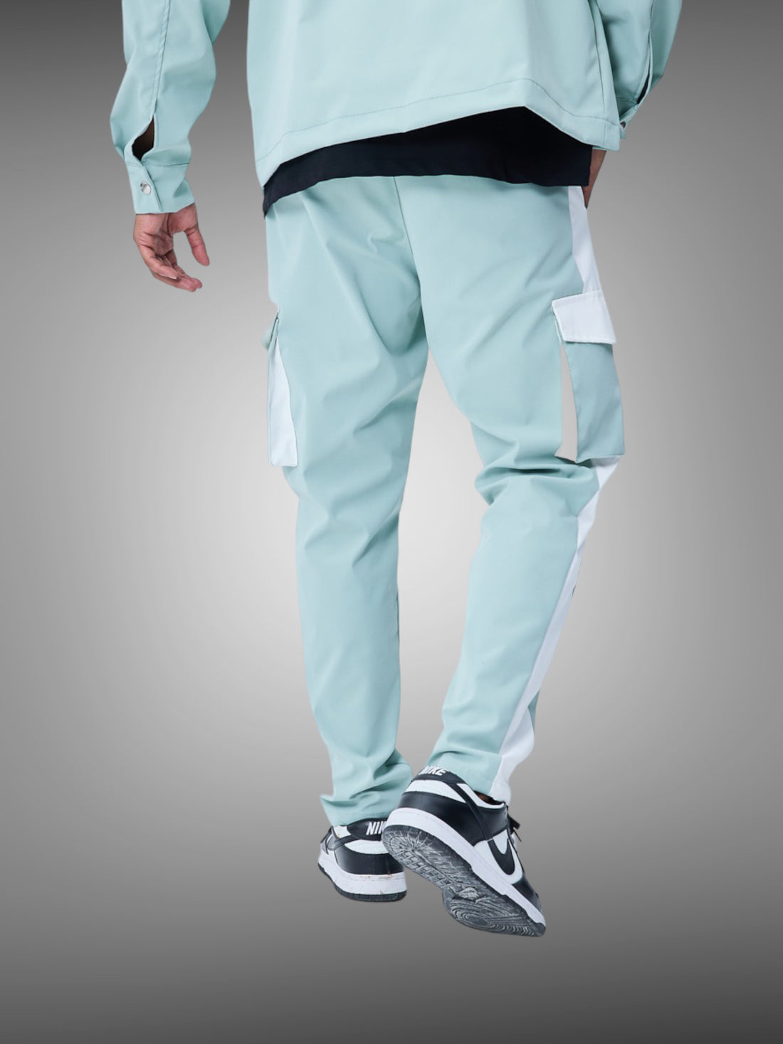 Pantalon Cargo Lounge bicolore mint / blanc - Stayin