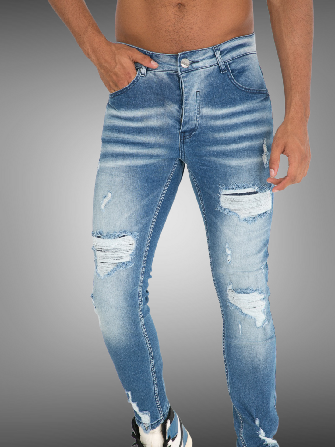 IKAO - Jean slim bleu destroy - Stayin