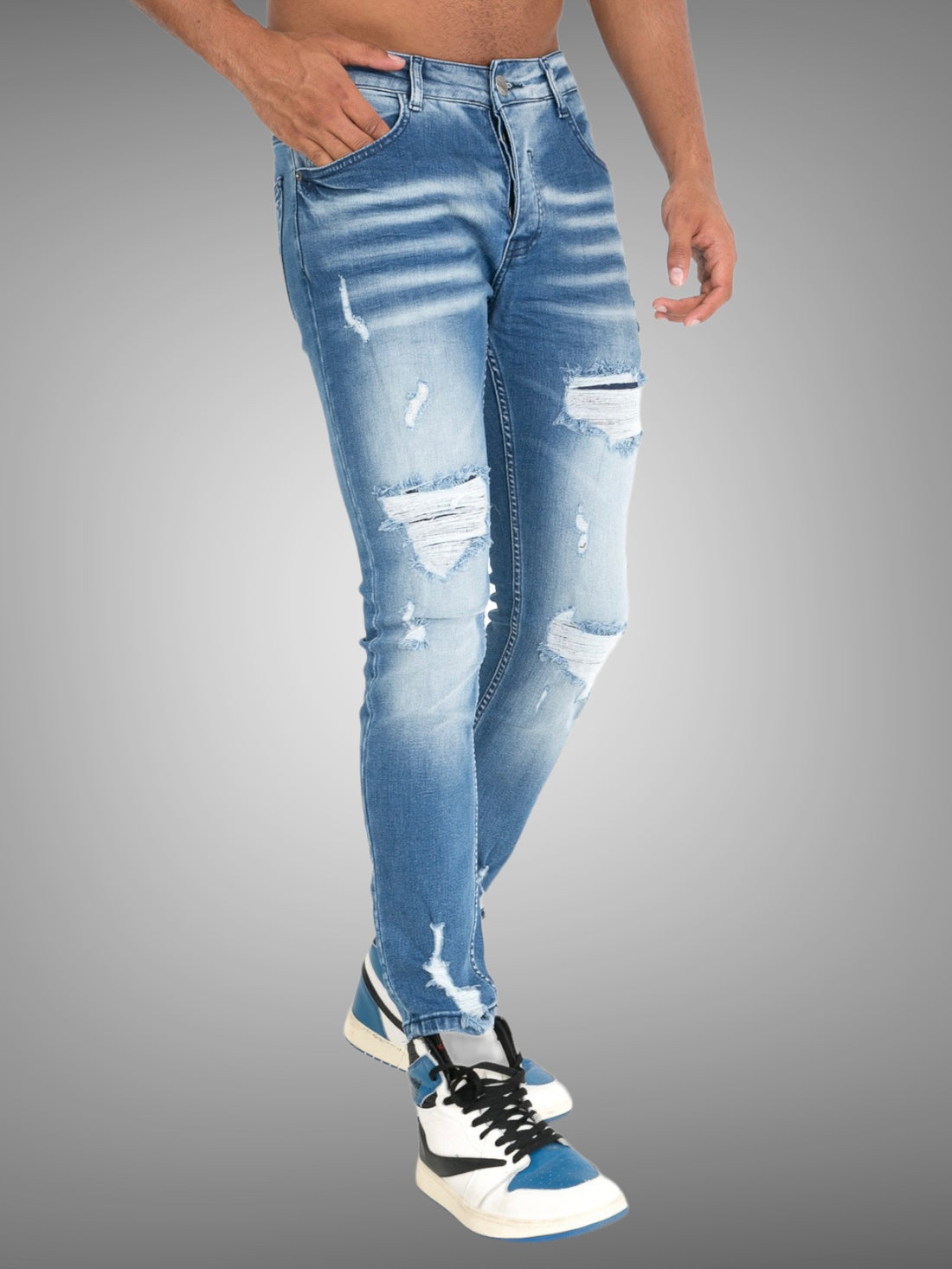 IKAO - Jean slim bleu destroy - Stayin