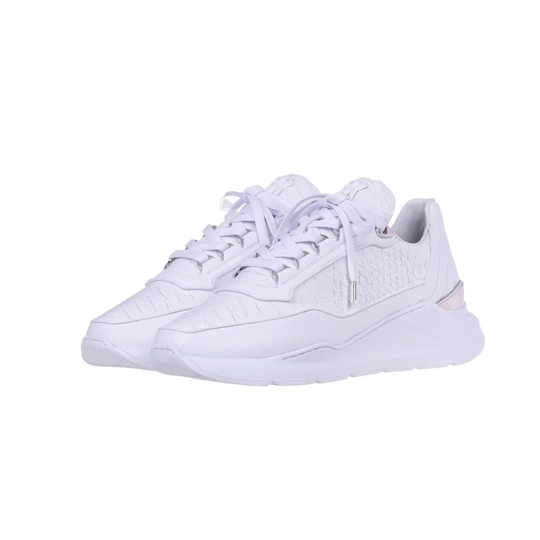 BNJ - Basket ALPHA RUNNER ALL WHITE PYTHON CUT-MATT NAPPA - Stayin