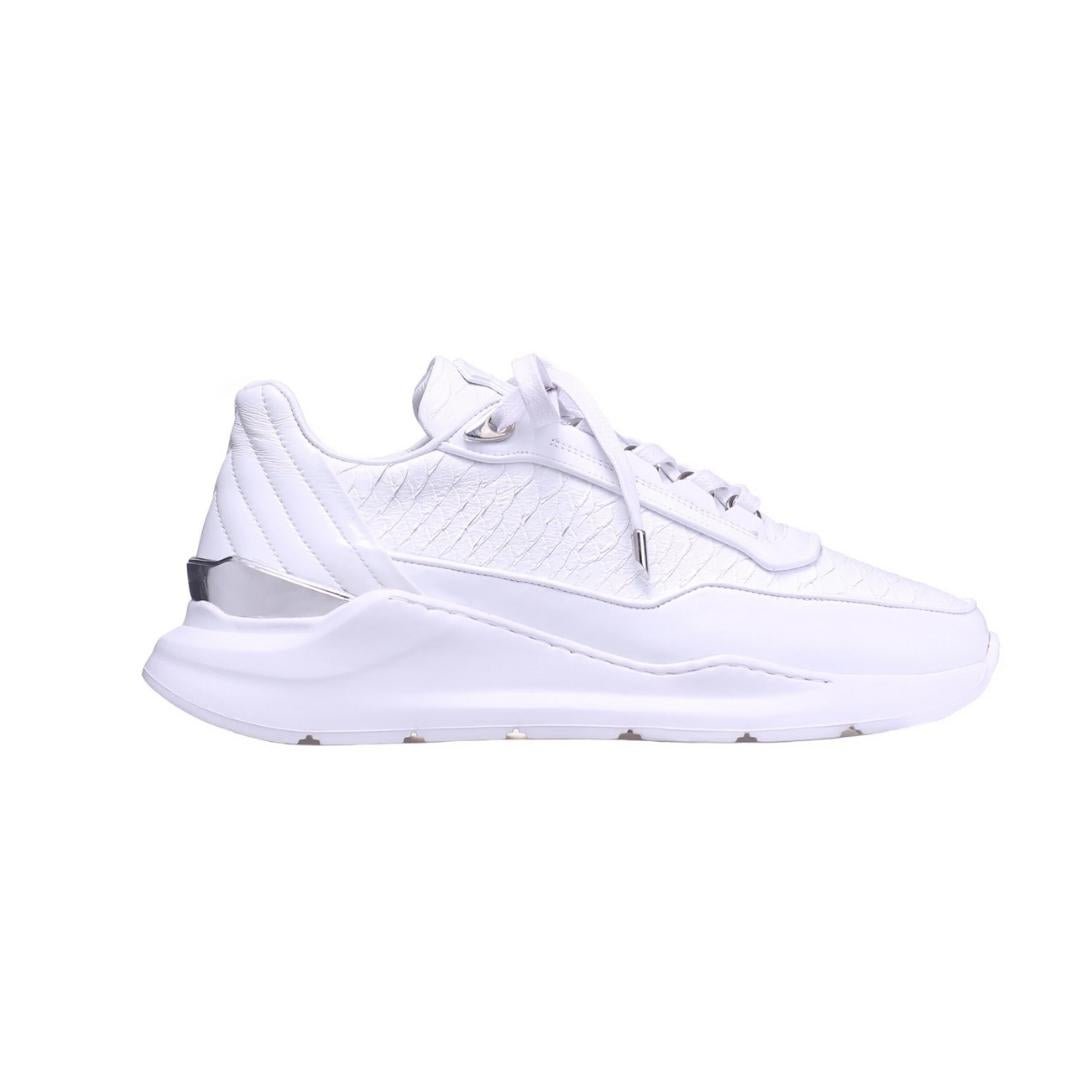 BNJ - Basket ALPHA RUNNER ALL WHITE PYTHON CUT-MATT NAPPA - Stayin