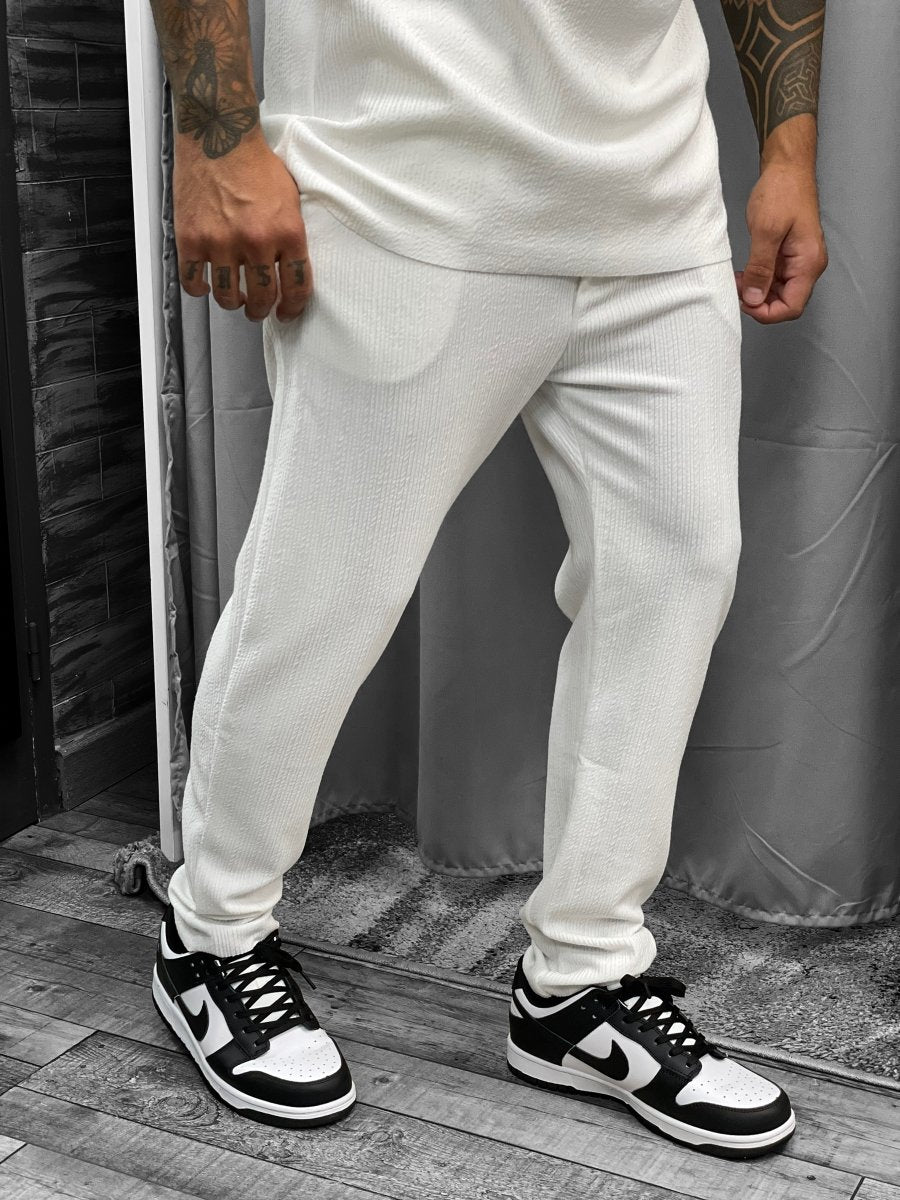Frilivin - Pantalon blanc cotelé #7347 - Stayin