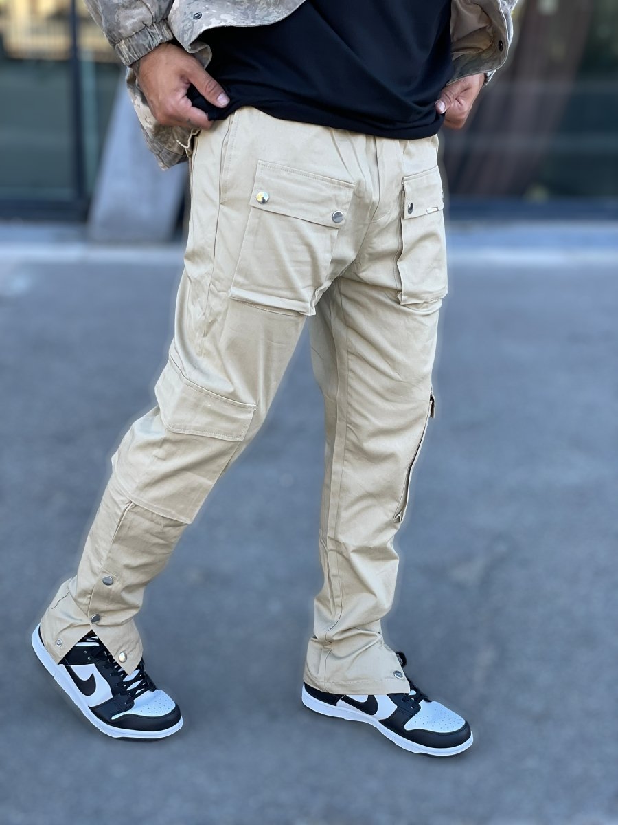 Frilivin - Pantalon Cargo 3 boutons beige - Stayin