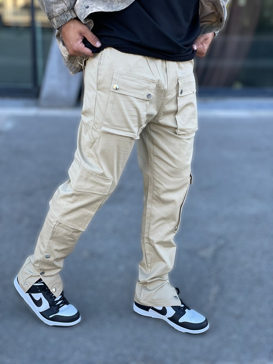 Frilivin - Pantalon jogging noir à bande blanc slim homme