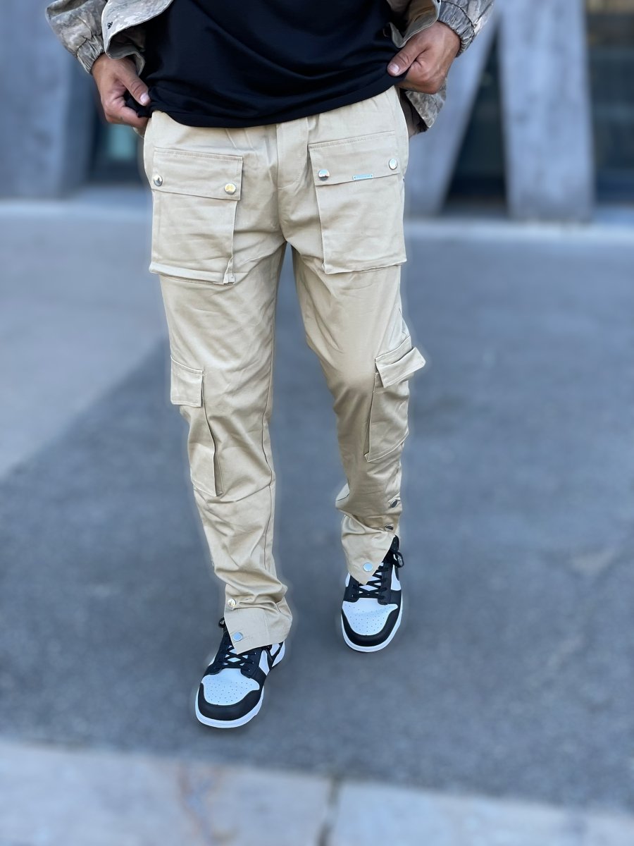 Frilivin - Pantalon Cargo 3 boutons beige - Stayin