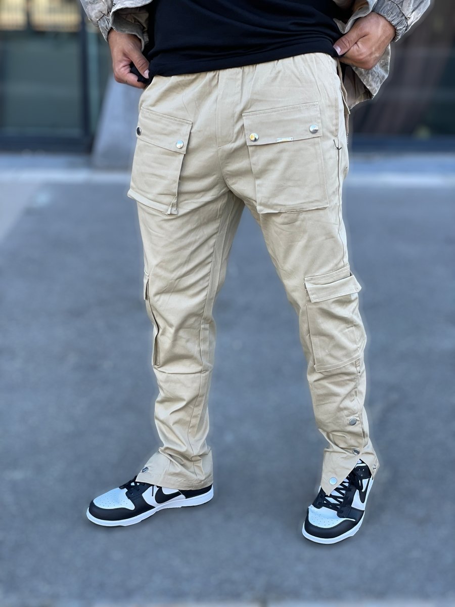 Frilivin - Pantalon Cargo 3 boutons beige - Stayin