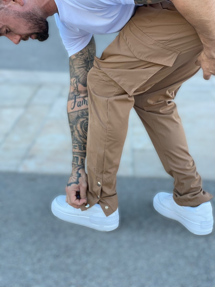 Frilivin - Pantalon Cargo 3 boutons camel #60060 - Stayin