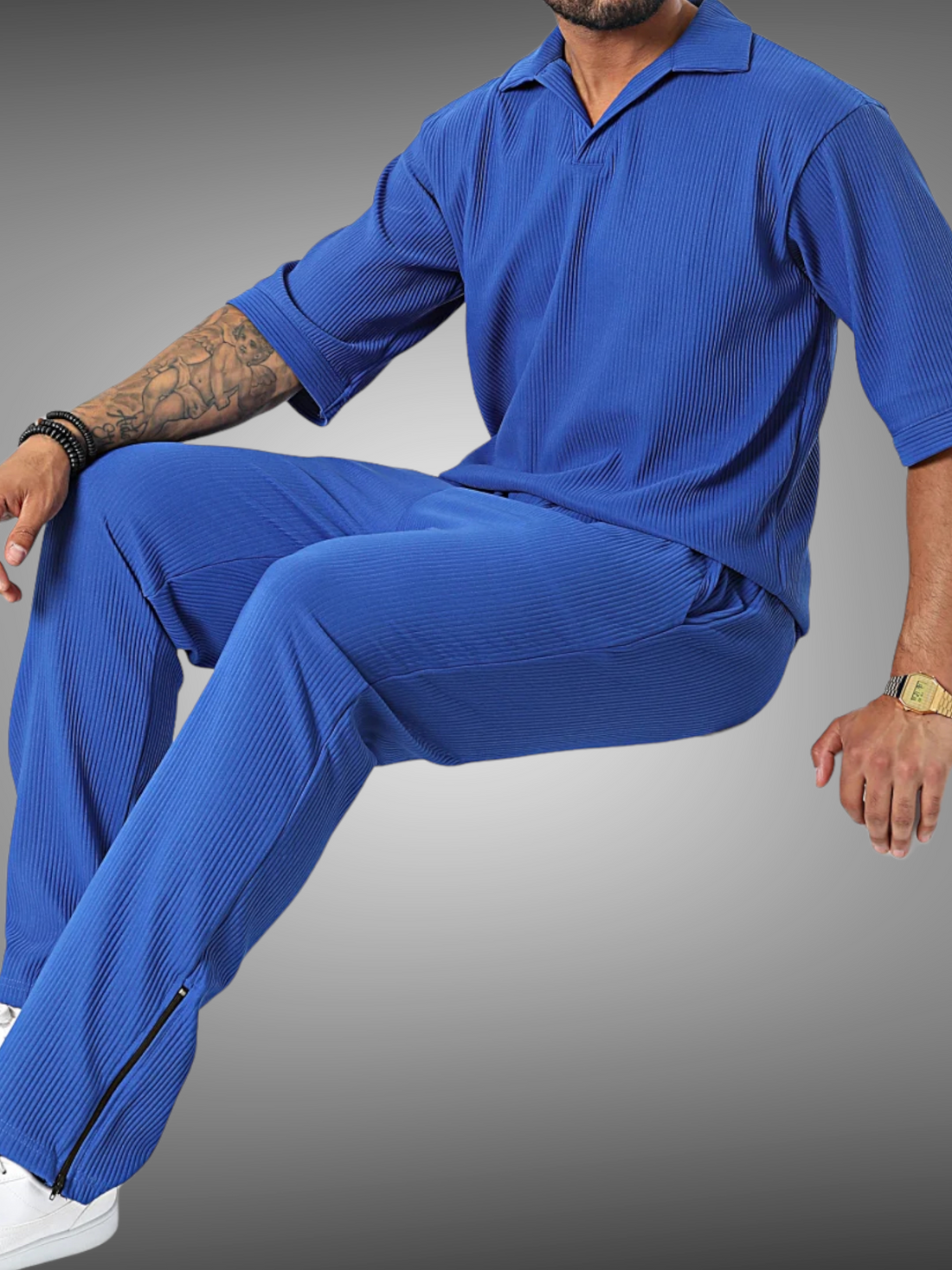 Royal blue top polo pants