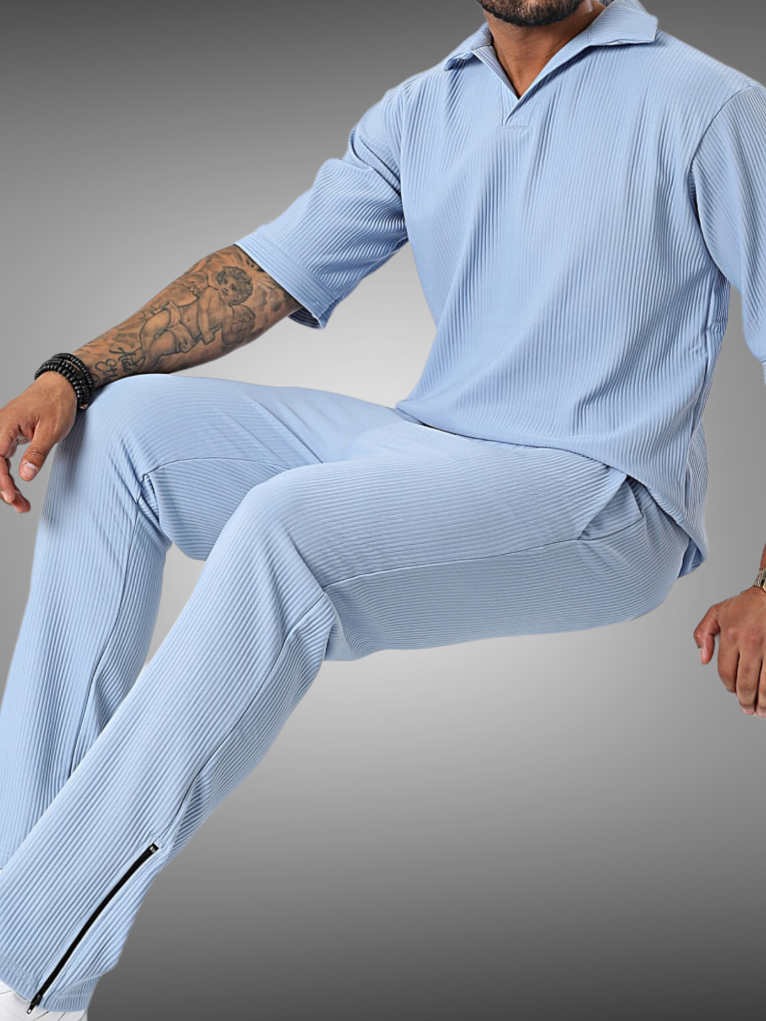 Ensemble Paolo bleu ciel polo + pantalon - Stayin