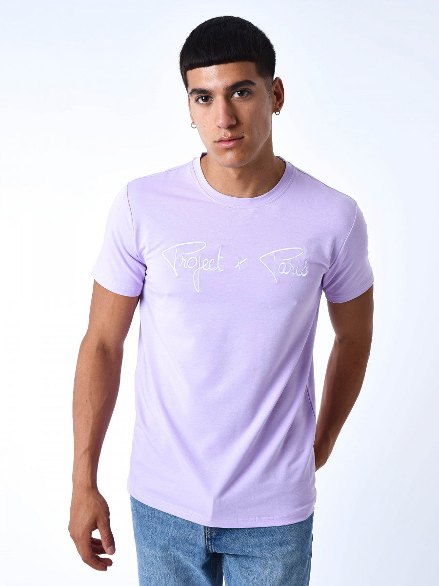 Project X Paris - Tee-shirt basic Mauve broderie logo - Stayin