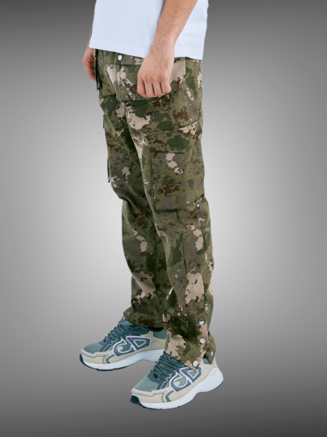 Pantalon Cargo 3 boutons Green Camo - Stayin