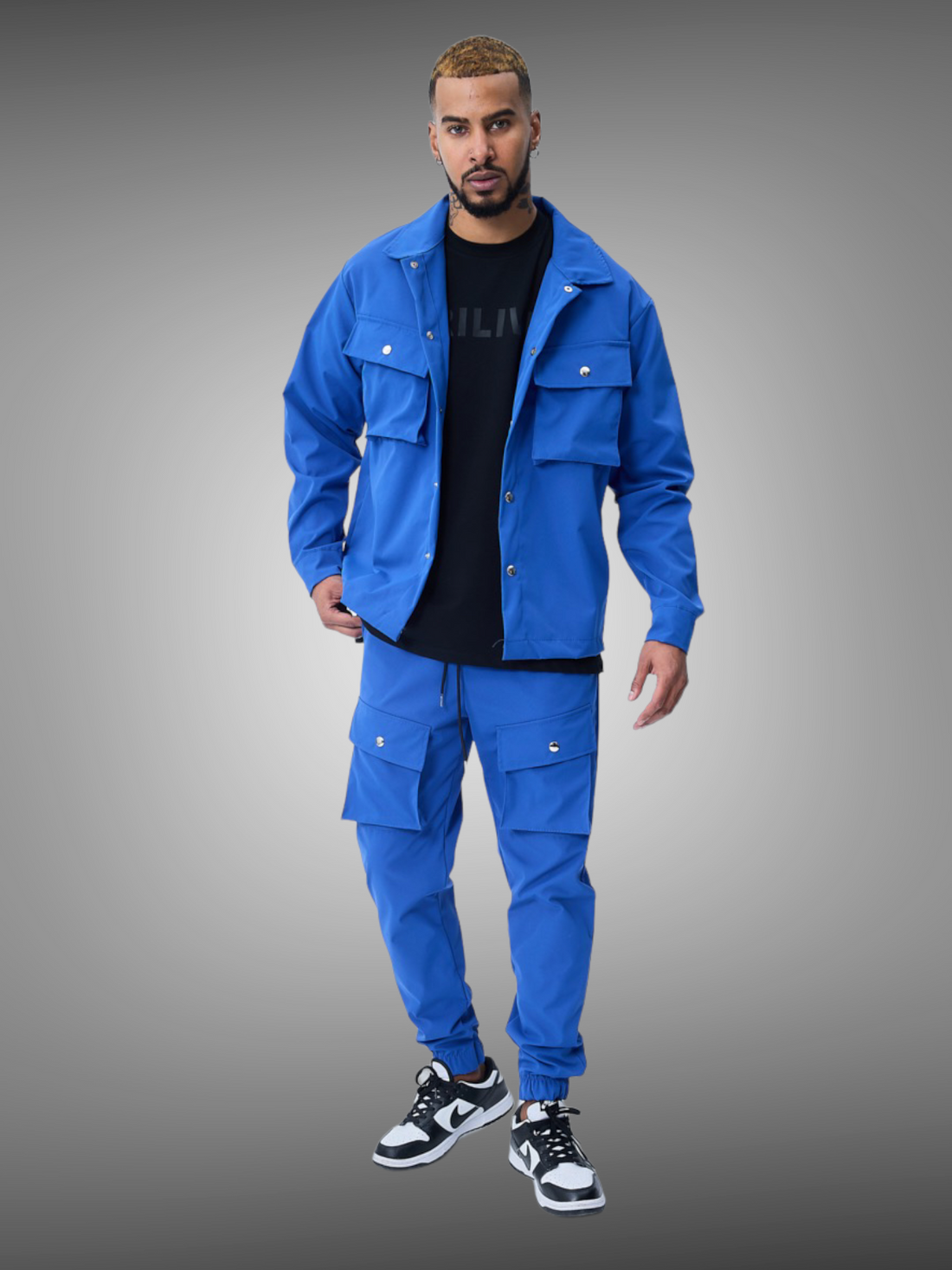Veste cargo gris bleu roi - Stayin