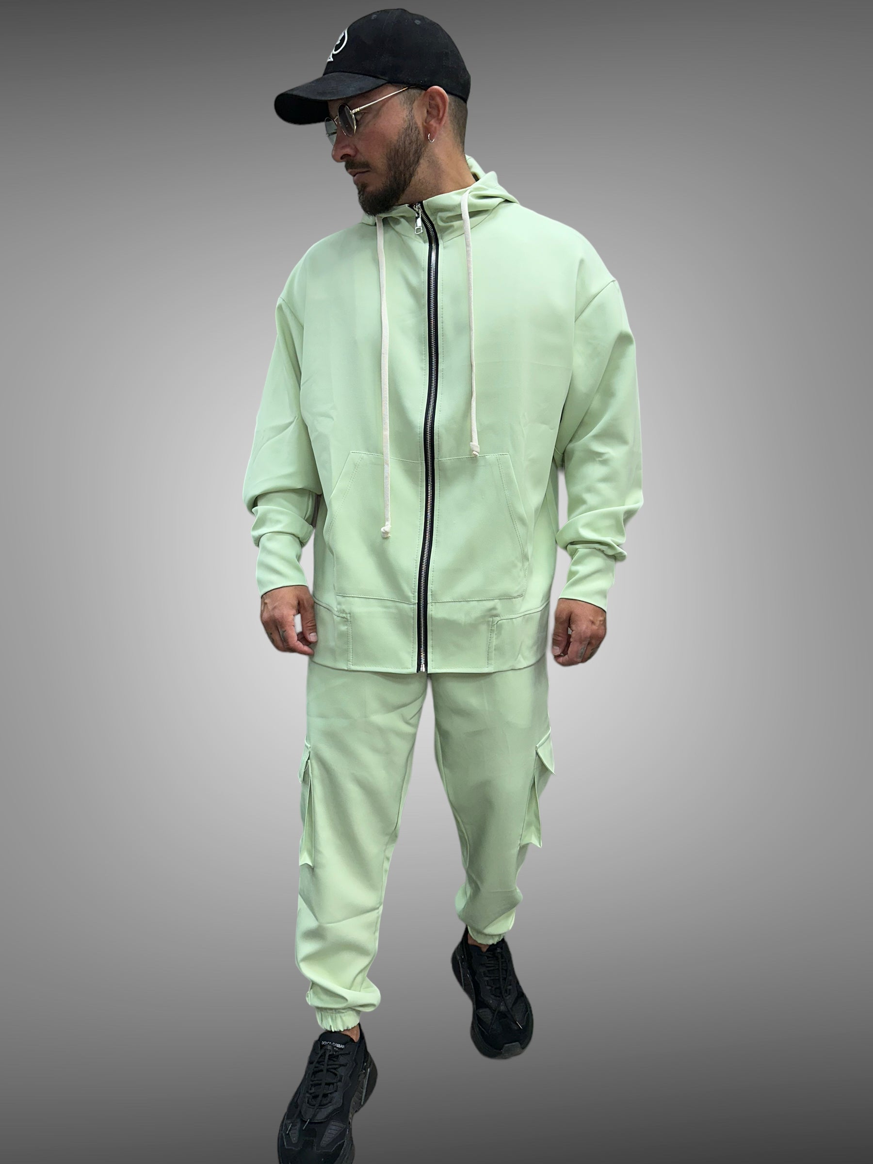 Ensemble Milano vert pastel pantalon cargo + veste - Stayin